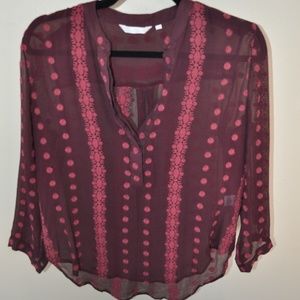 Burgundy Sheer Shirt